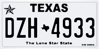 TX license plate DZH4933