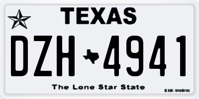 TX license plate DZH4941