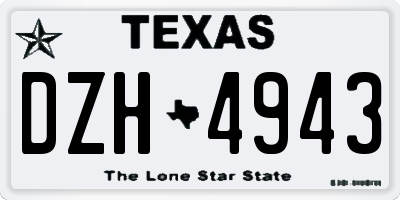 TX license plate DZH4943