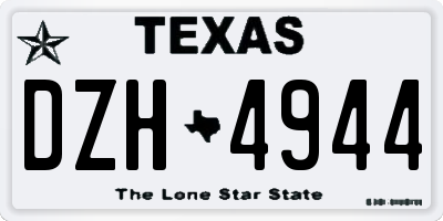 TX license plate DZH4944