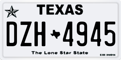 TX license plate DZH4945