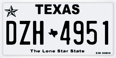 TX license plate DZH4951