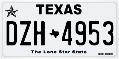 TX license plate DZH4953