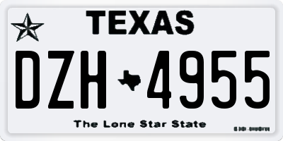 TX license plate DZH4955