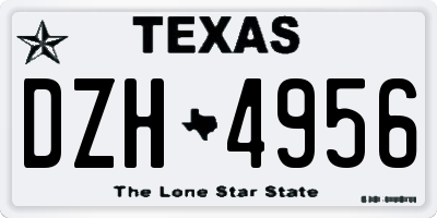 TX license plate DZH4956