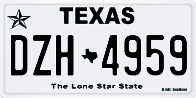 TX license plate DZH4959