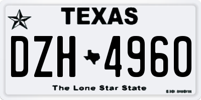 TX license plate DZH4960