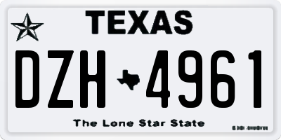 TX license plate DZH4961