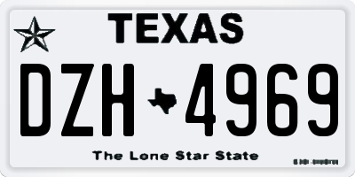 TX license plate DZH4969