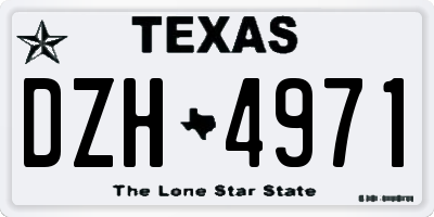 TX license plate DZH4971