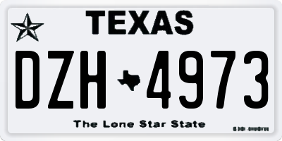 TX license plate DZH4973
