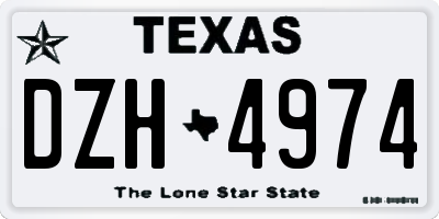 TX license plate DZH4974