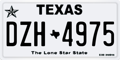 TX license plate DZH4975