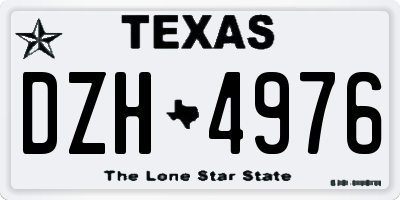 TX license plate DZH4976