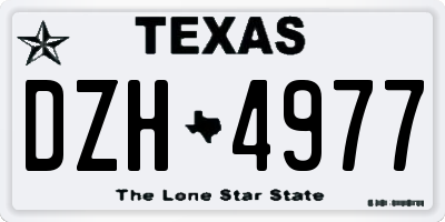 TX license plate DZH4977