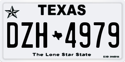 TX license plate DZH4979