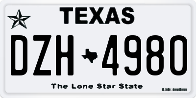 TX license plate DZH4980