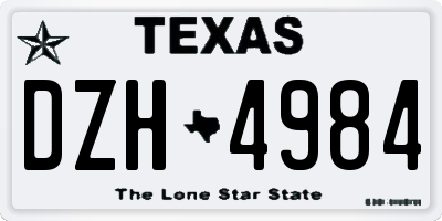TX license plate DZH4984