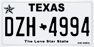 TX license plate DZH4994