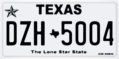 TX license plate DZH5004