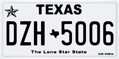 TX license plate DZH5006