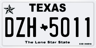 TX license plate DZH5011