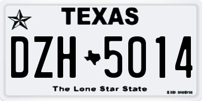 TX license plate DZH5014