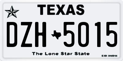TX license plate DZH5015