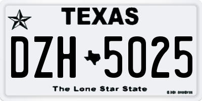 TX license plate DZH5025