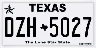 TX license plate DZH5027