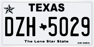 TX license plate DZH5029