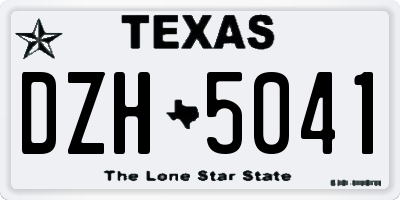 TX license plate DZH5041