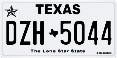 TX license plate DZH5044