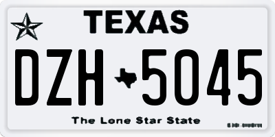 TX license plate DZH5045