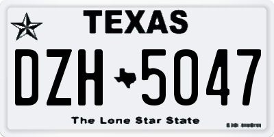 TX license plate DZH5047
