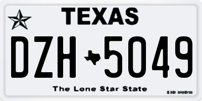 TX license plate DZH5049