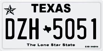 TX license plate DZH5051