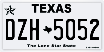 TX license plate DZH5052