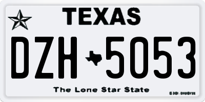 TX license plate DZH5053