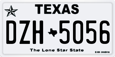 TX license plate DZH5056