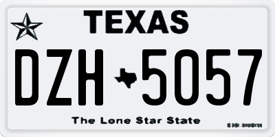 TX license plate DZH5057
