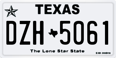 TX license plate DZH5061