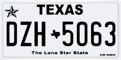 TX license plate DZH5063