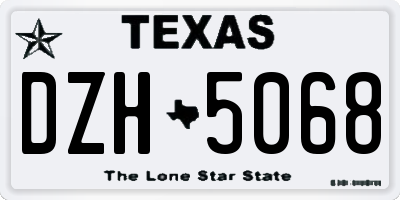 TX license plate DZH5068