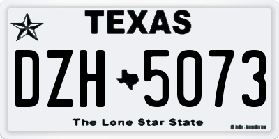 TX license plate DZH5073