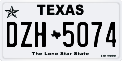 TX license plate DZH5074