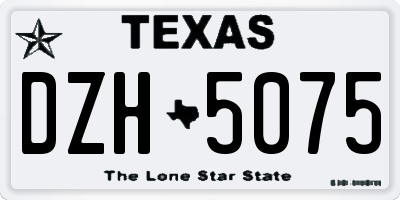 TX license plate DZH5075