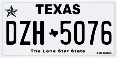 TX license plate DZH5076