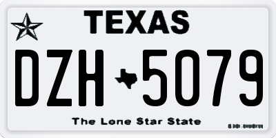 TX license plate DZH5079