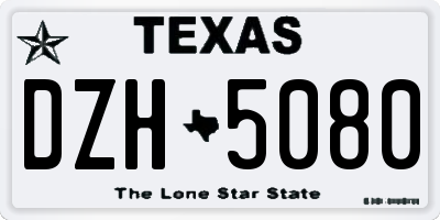TX license plate DZH5080